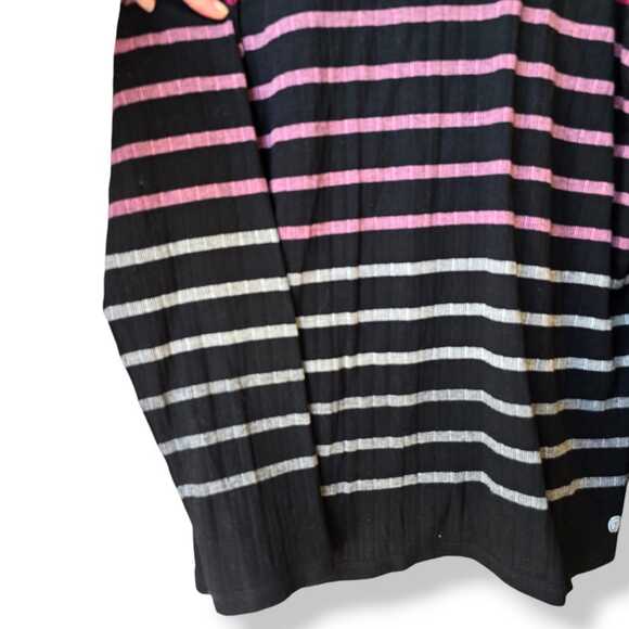 Talbots Multicolor Striped Sweater Pullover XL Purple Lightweight Mock Neck - Picture 4 of 5